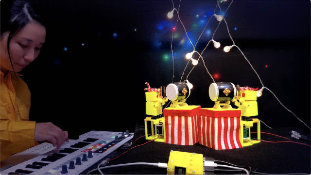 Project: MIDI-controlled Japanese Taiko drum robots with "MU-4"